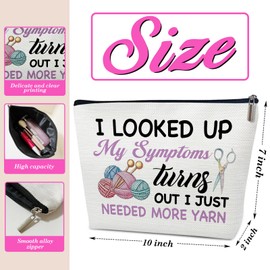 ELSGFHSU Gifts for Crocheters Knitter, Crochet Gifts Makeup Bag for Crochet Accessories, Yarn Bags for Crocheting On the Go, Knitting Cosmetic Pouch for Purse, Women Stuff