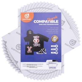 Heat Transfer Paper for T Shirts 10 Sheets (8.5x11, Dark 6.0) Printable HTV Heat Transfer Vinyl for Inkjet & Laserjet Printer Iron On transfers for T Shirts for Inkjet Printer