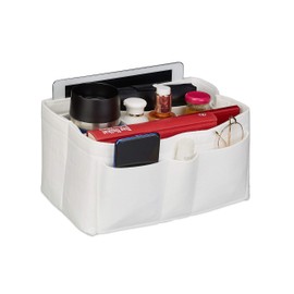 Relaxdays, Felt, Many Compartments, Handbag Organiser, Storage Bag, Portable, Removable, Size S, White
