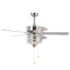 Vivastate Elegant 52'' Crystal Ceiling Fan Lamp with 5 Reversible