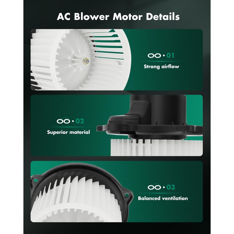 SCITOO Front HVAC Heater Blower Motor with Fan Cage Fit
