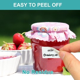 CATIFLIN CATIFLIN 1200 Blank Removable Freezer Labels, Waterproof & Oil Resistant Stickers with Perforation Line, Ideal for Food Containers, Jars, and Pantry Organization (1" x 2")