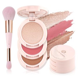 Color Nymph Paleta de Maquillaje de Contorno, Rubor e Iluminador de 3 Colores | Kit de Maquillaje 3 en 1 Multicolor con Brillo y Mate de Larga Duració