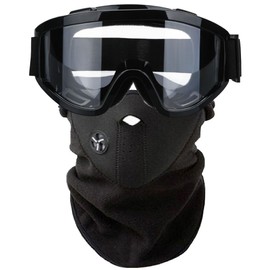 H&co.select Clear Lens Goggles, Face Mask Set, Shockproof, Black