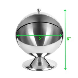 Peohud 2 Pack Stainless Steel Sugar Bowl with Roll Top, Sugar Cube Holder, Candy Jar Cookies Mints Holder Bowl for Home Kitchen, Office, Parties