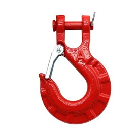 Winch Hook 3/8", Heavy Duty acciaio forgiato grado 70 con chiusura di sicurezza Winch Hook Clevis Slip Hook con chiusura di sicurezza Max 35,000 lbs per Winch Rope, ATV, UTV, Off Road Vehicle (rosso)