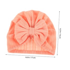 Ipetboom Turban Hat with Bow Soft Head Wrap Watermelon Red for Stylish Adorable Solid Color Design with Wheat Ear Pattern