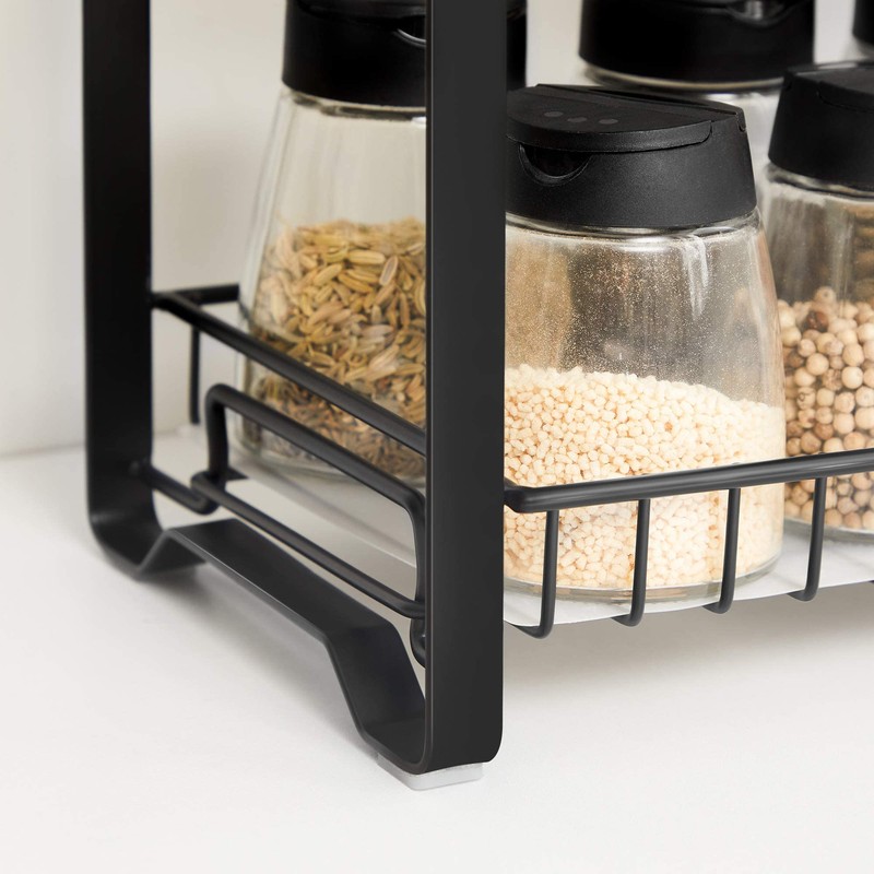 SONGMICS 2 Tier Kitchen Rack Metal Spice Rack with Plastic