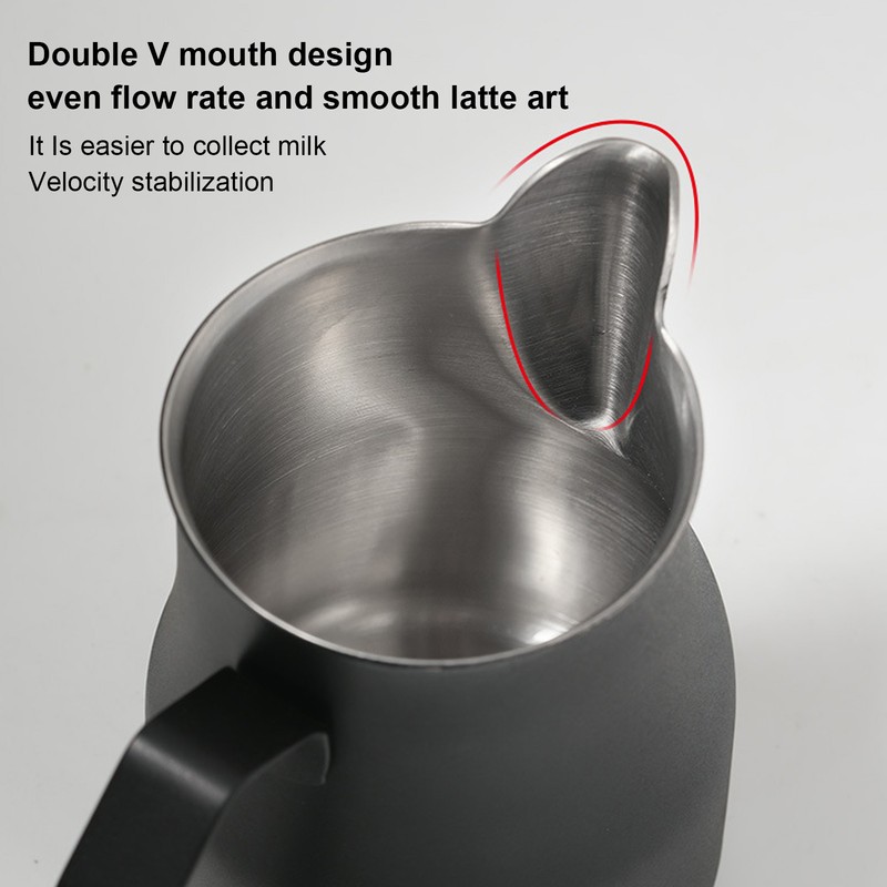 Milk Pitcher Cup 304 Stainless Steel Spout Mouth Scale Coffee