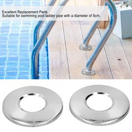 2pcs 1.7in Inner Diameter Pool Ladder Escutcheon Cover Plate for 4.3cm Ladder Pipe Pool Hand Rail Replacement Parts(Quality Stainless Steel)
