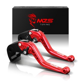 MZS Red Motorcycle Brake Clutch Levers Short Compatible with CB500F CB500X CBR500R 22-25 / CMX 300 500 Rebel 17-24 / Fury VT1300 Shadow 750 09-19 / VTX1300 03-08 / CBR 600 F2 F3 F4 F4i 91-06