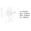Design61 4x Standard Folding Pins 7.0 x 41 mm Galvanised
