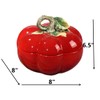 FORLONG Ceramic Red Tomato Cookie Candies Jar with Lid, Kitchen