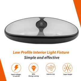 Dream lighting RV Interior Lighting Fixture 12v LED Ceiling Light with Switch 7.4W 3500K 9", Pack of 5