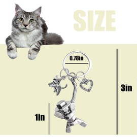 RHTDXC Funny Couple Keychain，Cute Black Cat Car Keychain，The Little Nuts People Keychain， for Cat Lover Family Friends Remembrance Gifts