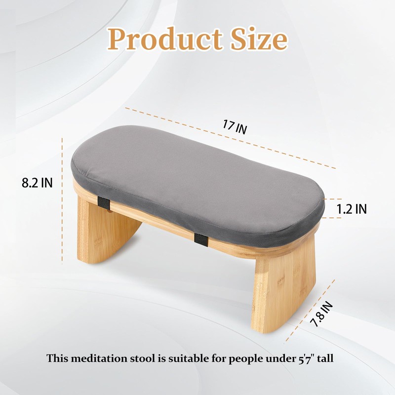 JFNoraiva Meditation Bench, Folding Meditation Chair with Cushion, Bamboo Meditation