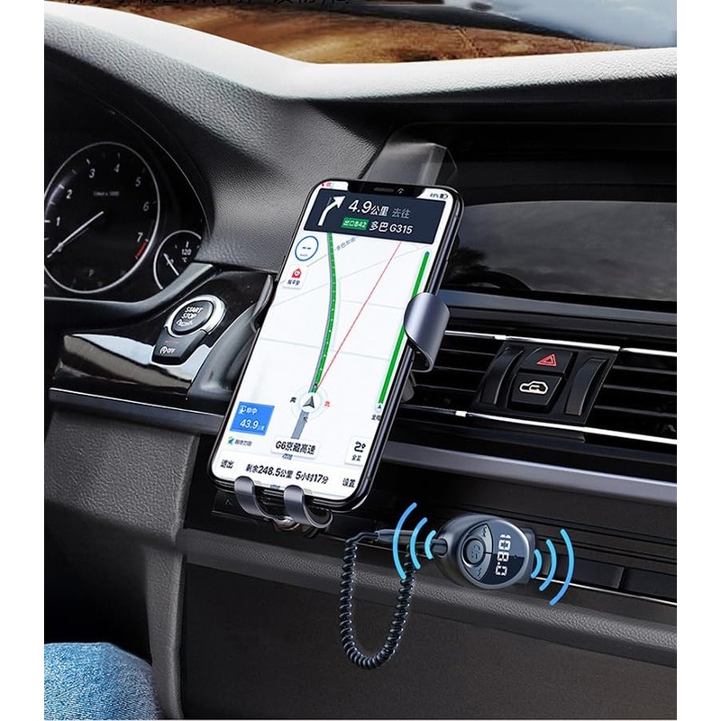 Bluetooth 5.3 Wireless Auto FM Sender Aux Adapter USB auf