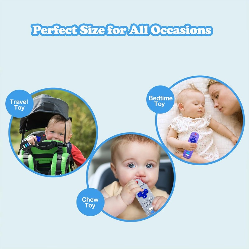YAPROMO Baby Silicone Teething Toys, Toy Remote for Babies 3-18