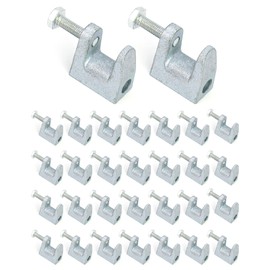 QWORK Beam Clamp, 30 Pcs 3/8" Zinc Plated Iron Safety Beam Clamp, 13/16" Jaw Opening