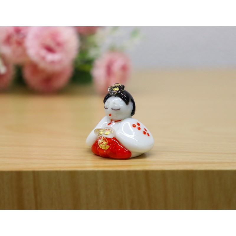 Glass Square, Adorable Glass Hinamatsuri Dolls Three Lady Sanpo Large