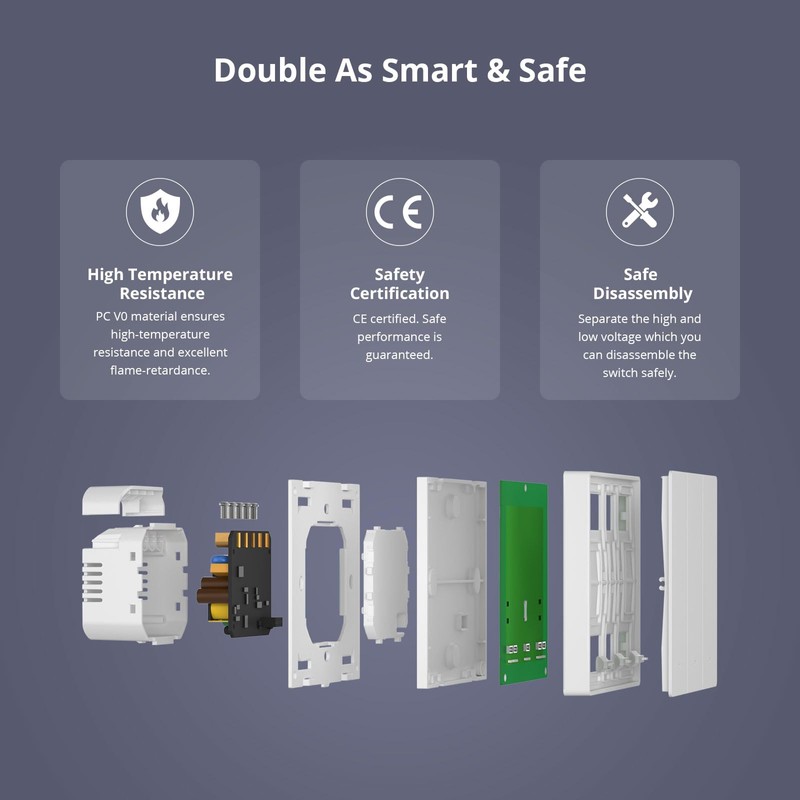 SONOFF Matter Smart Light Switch, 2.4GHz WiFi Light Switch, Neutral