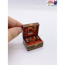 Unbranded 1/12 Dollhouse Miniature Jewelry Box Storage Box Supply Accessory Room Deco Toy