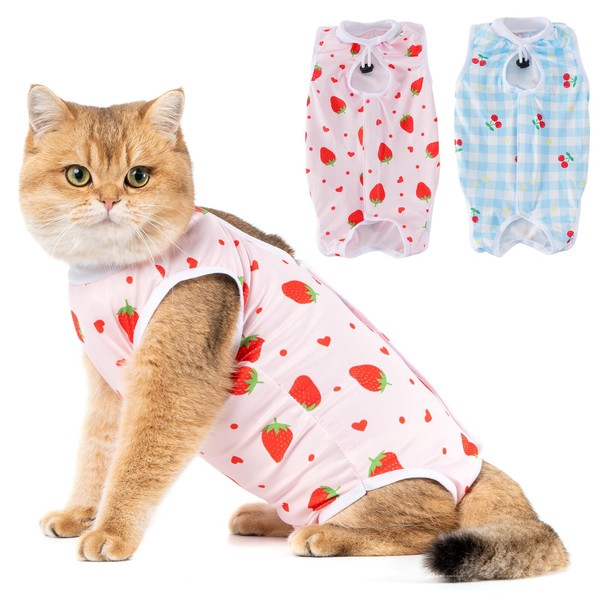 Avont Pack of 2 Cat Bodysuit After Surgery Recovery Suit