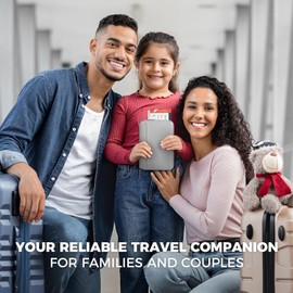 VULKIT Organizador de Viaje Familiar de Piel, Cartera para Pasaportes y Documentos con Cierre, Capacidad para 4-8 Pasaportes, Diseño Minimalista