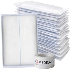 Vakly ABD Combine Abdominal Pads 5x9 Inches [20 Pack] High Absorbency Sterile Individually Wrapped 5''x9'' First Aid Non-Adherent Absorbent Post-Op Gauze - Heavy-Draining, Trauma Wound Dressing