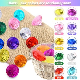 Gemstones for Children, Acrylic Diamonds, Pack of 12 Colourful Diamonds with Gift Box, Diamond Crystals Transparent Gemstones for Children's Birthday, Large Decorative Diamonds for Wedding, Vases,