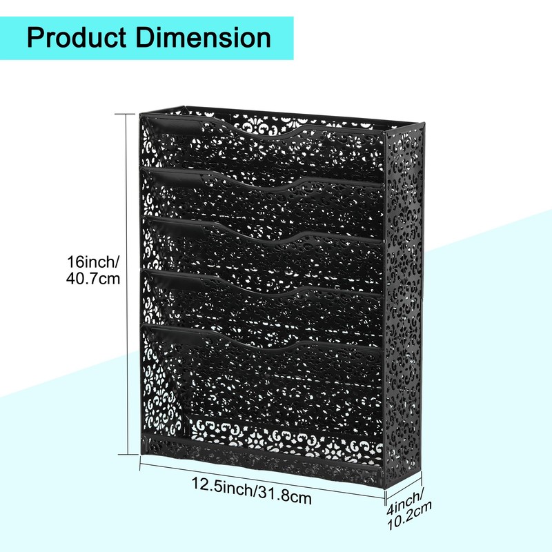 EasyPAG Desk File Organizer Heavy Duty Metal Wall Mount File