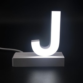 LED Letter Light- Touch-Sensitive & Dimmable Connector, Heart Symbol or Connector Power, Safe Design, Gift-Ready Packaging for Home Décor & Events (Cool Daylight J, 4.73)