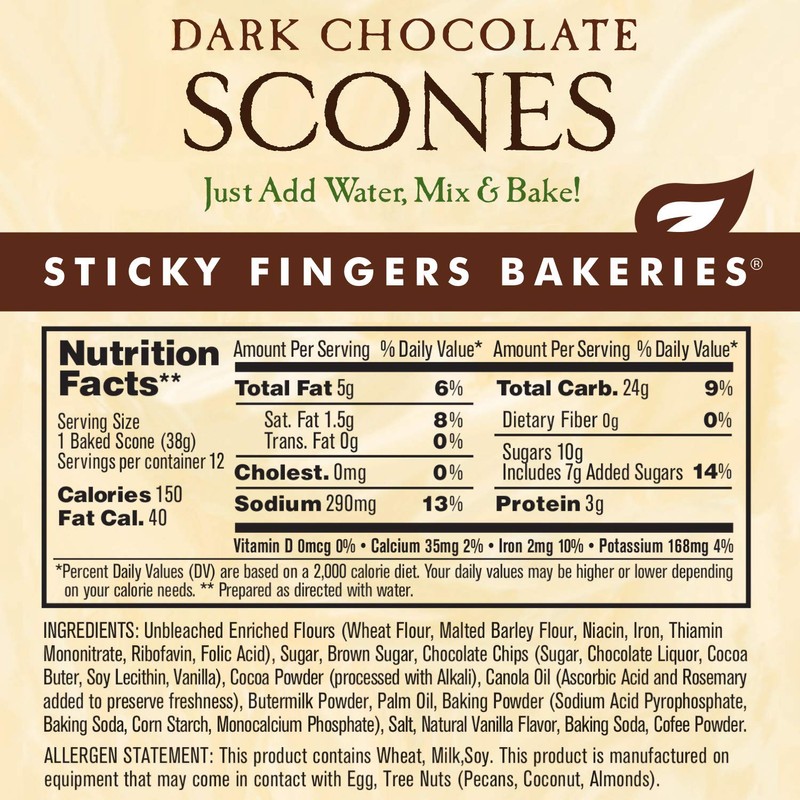 Sticky Fingers Bakeries, English Scone Mix, Dark Chocolate, Just Add