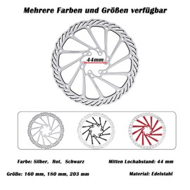 Yongness Pack of 2 Bicycle Brake Disc with 12 Screws 140 mm/160 mm/180 mm/203 mm Bicycle Brake Disc Rotor for City Bike, MTB, Road Bike, Bicycle Parts (G3 Silver 203 mm)