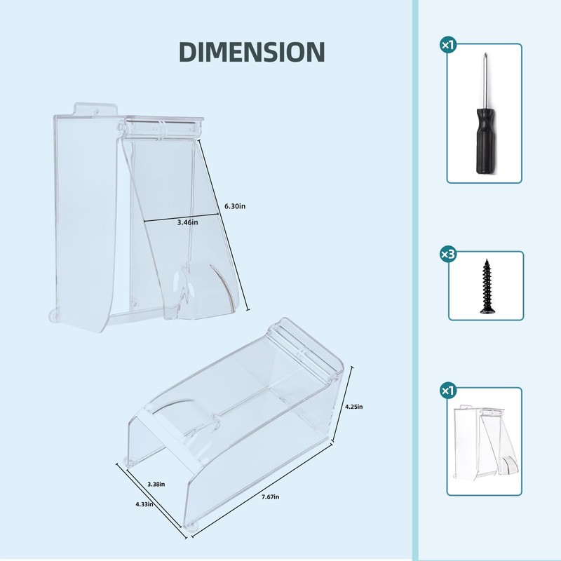 Clear Gate Outdoor Keypad Cover,Flip Access Control Rain Cover，Doorbell rain