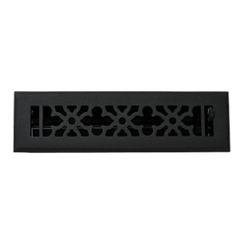Madelyn Carter Contemporary Gothic Style Vent Cover, Solid Cast Aluminum Interior, Controls Air Flow, 2 x 10 inches (Overall Face: 3.75 x 11.5 inches), Matte Black