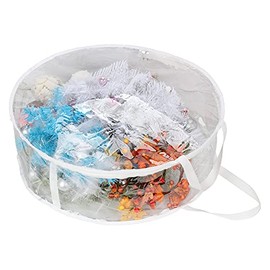 Mokyler 2Pcs Christmas Wreath Storage Container 20 Inch Clear Wreath Storage Bags Round Durable Wreath Bags Clear Everyday Bag with Dual Zippers and Sturdy Handles for Holiday Christmas Wreaths