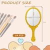 24 Pcs Vintage Handheld Mirrors for Makeup, Gold Embossed Floral