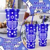 20 Pcs Hanukkah Plastic Cups with Lids and Straws Bulk