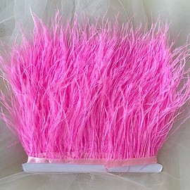 34 Colours Quality Ostrich Feather Trimming Fringe for Millinery Craft Dress Making (Hot Pink)