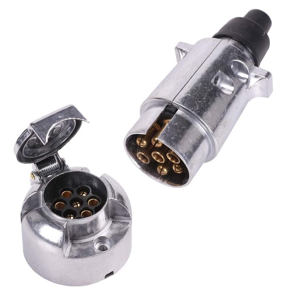AOHEWEI Elektrik 7-Pin Trailer Socket and Plug 7-Way Connections with