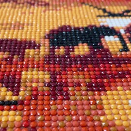 MXJSUA 5D Elephant Diamond Painting Kits for Adults, 5D Elephant Diamond Art Sunset Kits Adults Full Drill Diamond Painting Elephant Gem Art Kits Picture Arts for Decor 30x40cm Elephants at Sunset