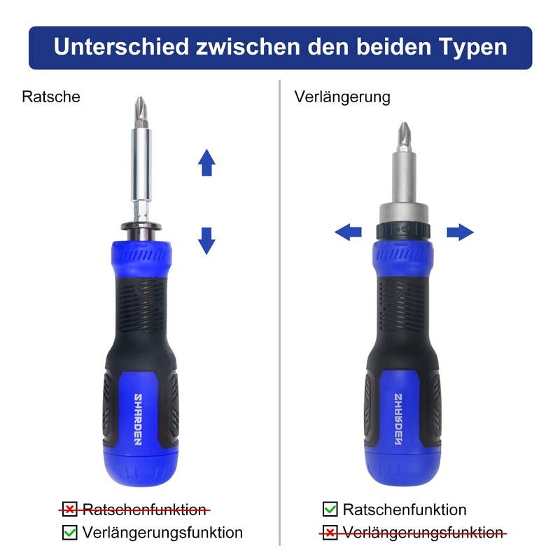 SHARDEN Multibit Screwdriver 13-in-1 Magnetic Drill Extension Screwdriver Set Multitool