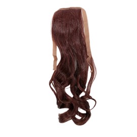 WIG ME UP - YZF-TC18-33 Hairpiece Braid Chestnut Brown Dark Mahogany Wavy 45 cm Tape Hair Clip Hair Extension