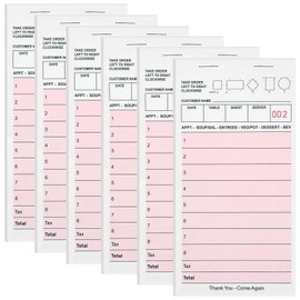 ZPARNO 6 Pack Server Note Pads, Guest Checks Books for Servers, Guest Check Pads, Total 300 Sheets Server Paper, Waitress Notepads for Restaurants, Bar
