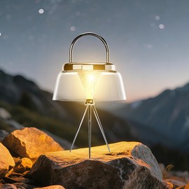 Gyradi Solar Camping Lantern, Dimmable 360°COB LED Camping Light Rechargeable, IP65 Waterproof Portable Camping Lanterns, Hanging/Tabletop Lamp for Tent, Patio Decor, Emergency Power Outage(Black)