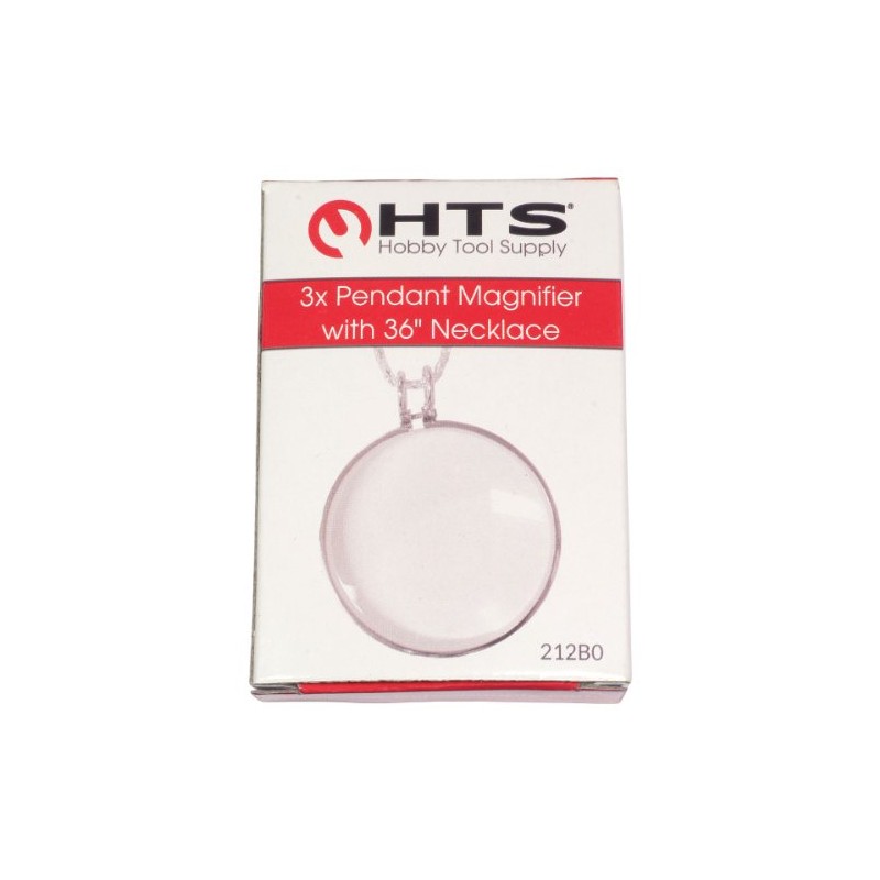 HTS 212B0 3X Silver Pendant Magnifier with 36" Necklace