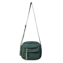 Prizmxed Small Shoulder Bag Women's Corduroy Adjustable Shoulder Strap Crossbody Bag Women's Small Fashionable and Portable Shoulder Bag Women's Suitable for Daily Travel and Appointments, Green