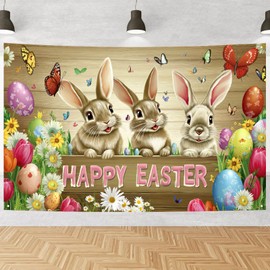 panemy Easter Banner, Happy Easter Banner for Easter Decoration, Easter Game Activities Decoration, Easter Eggs, Easter Bunny Pattern, Easter Banner, Easter Wall Table Background Decoration