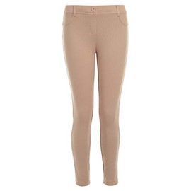 Nautica Girls' Big School Uniform Stretch Interlock Legging, Khaki, 10